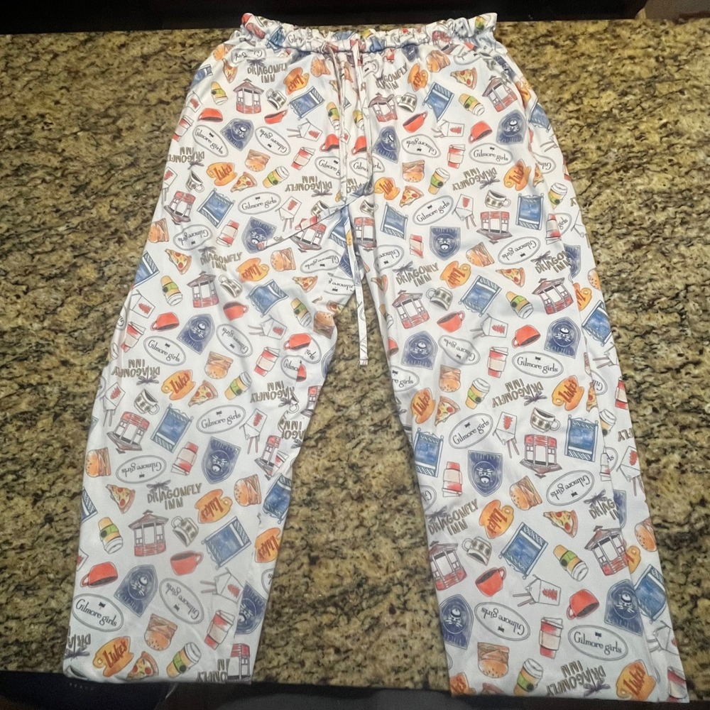 Gilmore Girls Pjammy Pajama Pants XL Stars Hollow Lukes Diner Dragonfly Inn